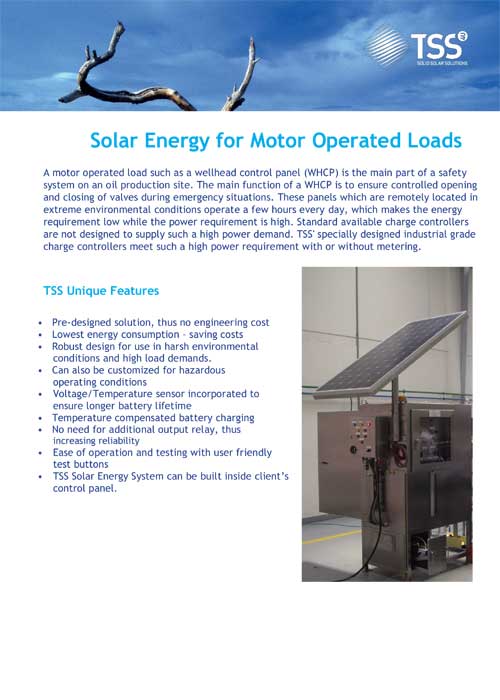 Solar Energy for Motor Operated Loads